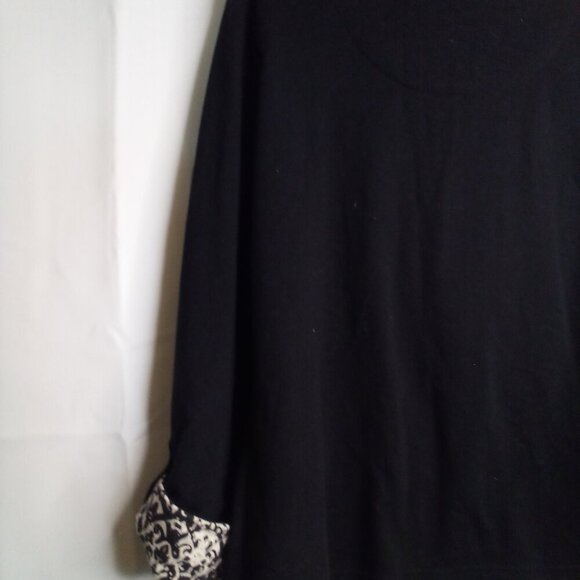 Weekends by Chico's Jacket Women 2 L Full Zip Pockets Roll Tab Sleeve Black - Picture 14 of 16